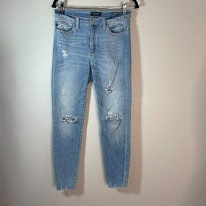 Judy Blue Size 5 / 27 Womens Skinny Fit Jeans Ripped Distressed Frayed Light Was